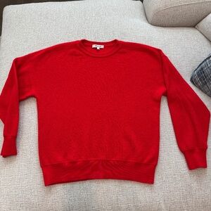 MADEWELL women’s Merino Wool Red long sleeved Crew Neck Sweater Size Large